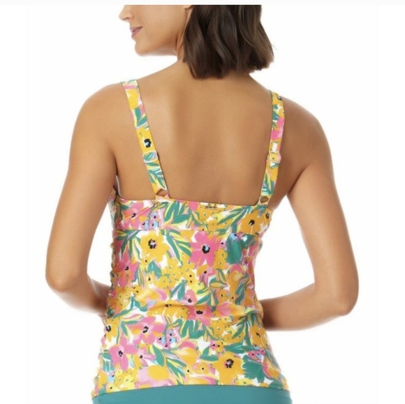 Anne Cole Women's Underwire Twist Tankini Top Swimsuit Yellow Size 16W - Picture 7 of 12